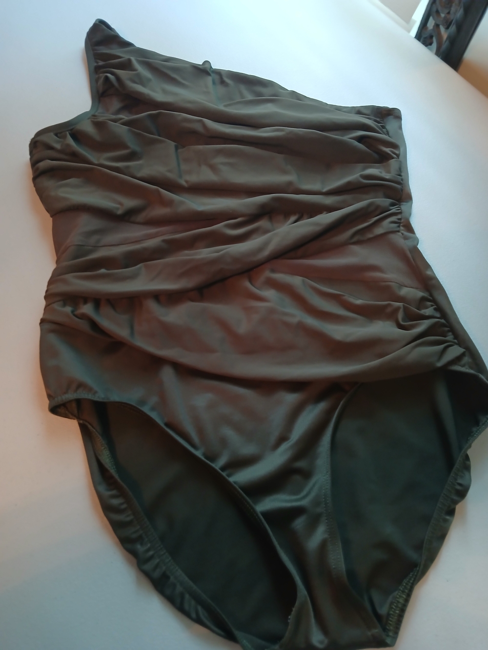 Miracle Suit Olive Green One-Piece Swimwear One Shoulder